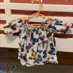 Butterfly off the shoulder blouse